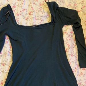 Forest green long sleeve mini dress